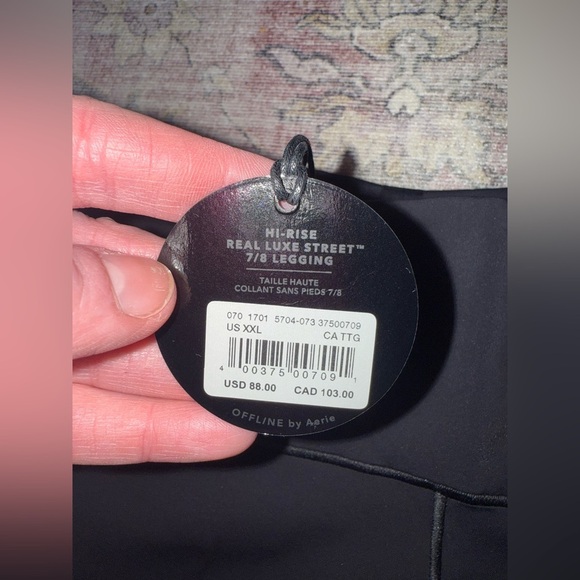 Offline by aerie Black Hi-Rise Real Luxe Street 7/8 Leggings NWT - Picture 3 of 6